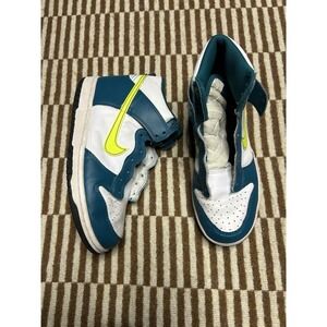 Nike Dunk High Top Sneakers Blue White Women's size 8 US 6.5Y No Lace DB2179-109